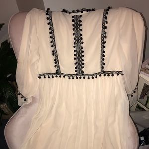Cream and Black Dainty Jewell Dress